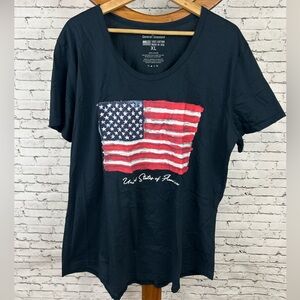 General Standard | Patriotic Graphic Black T-Shirt with American Flag size XL